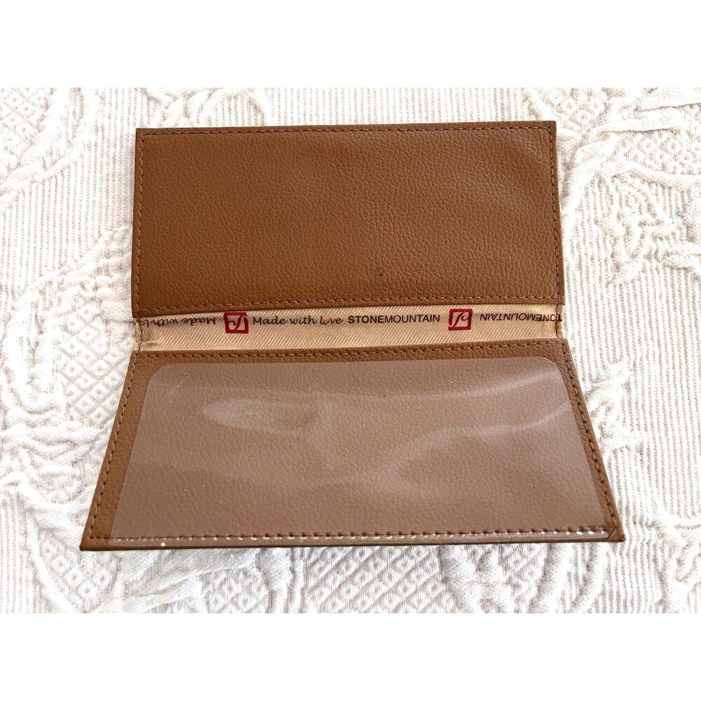 Stone Mountain Made With Love Checkbook Cover Tan Brown Pebbled Texture - Picture 8 of 9